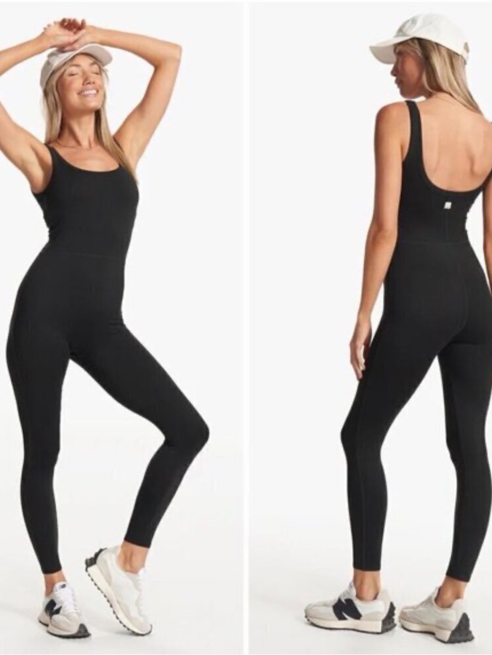 Vuori Black Scoop-Neck Active Jumpsuit